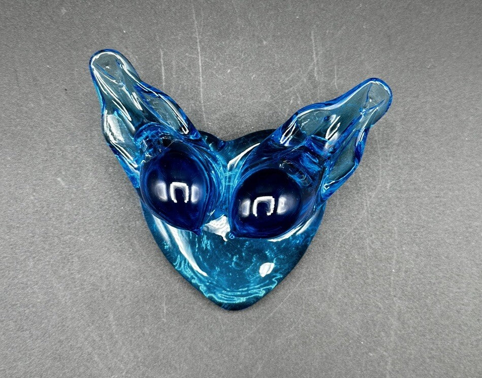 Bluebirds Of Happiness Heart Pair Glass Figurine Blue/Leonard 1988 Vintage