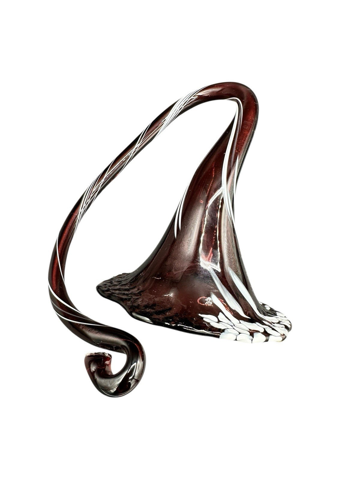 Bud Vase Purple Blown Glass Flower Rare Vintage