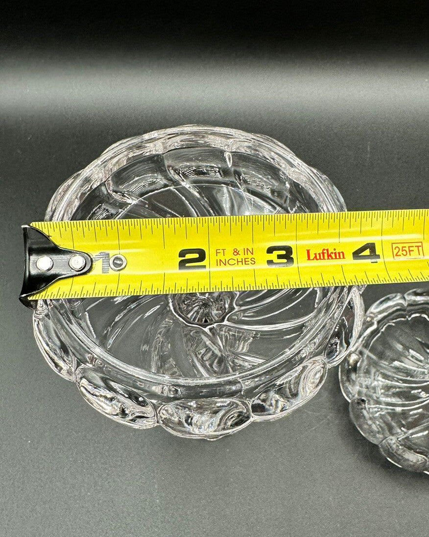 Candlesticks 7” Wedding Decor EUC(2) Fostiora Colony Heavy Swirl Crystal