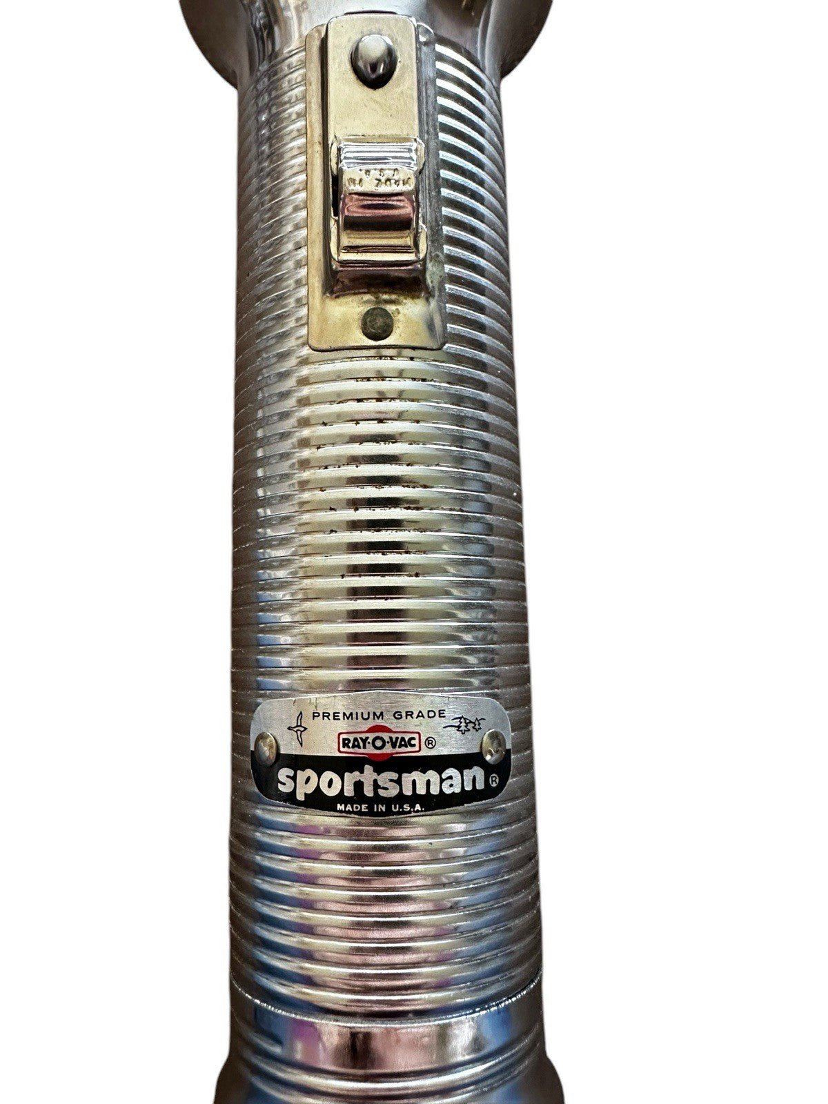 Flashlight Ray O Vac Sportsman Metal D Battery USA Retro Camp Hike Hunt Vintage