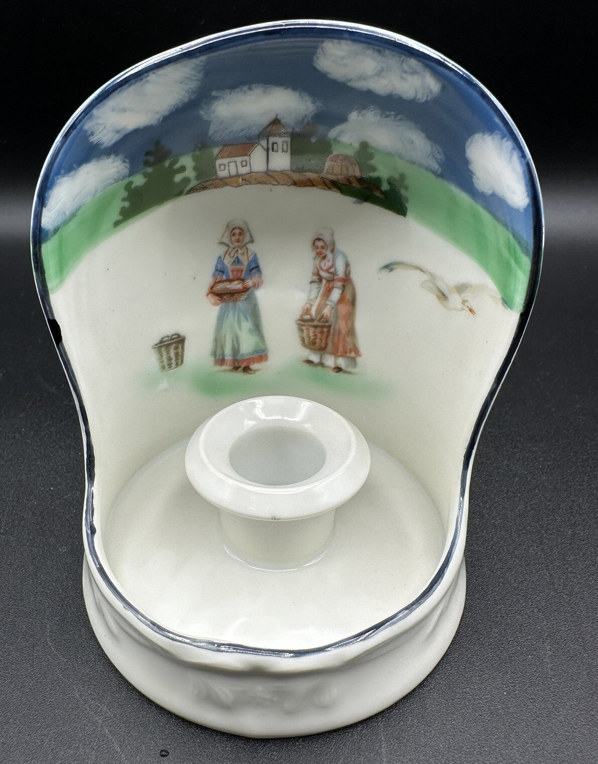 Candle Stick/Holder Bayreuth Porcelain Shielded Hand Painted Royal Vintage