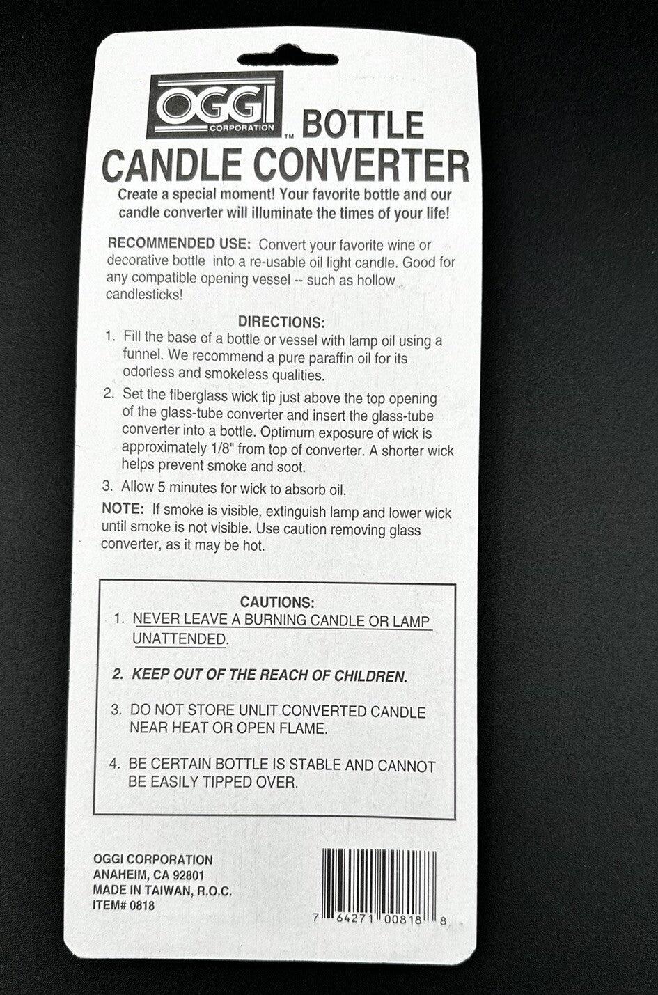 Candle Converter Oggi Bottle 5” Fiberglass Wick For Oil Candle Making 3 Pack New