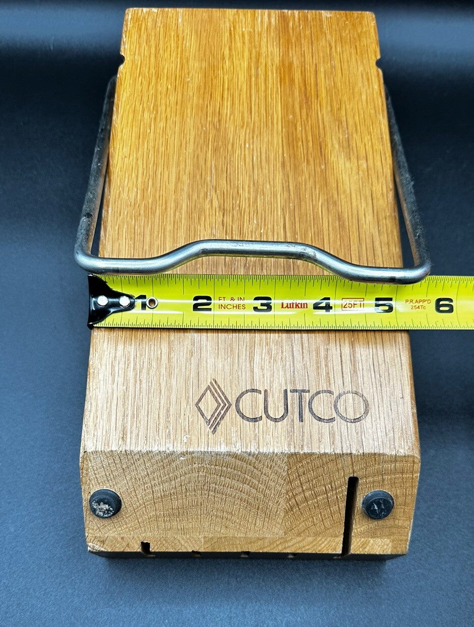 Cutco Space Saver Knife Block 5-Slot Wood Honey Oak Foldable Metal Bar