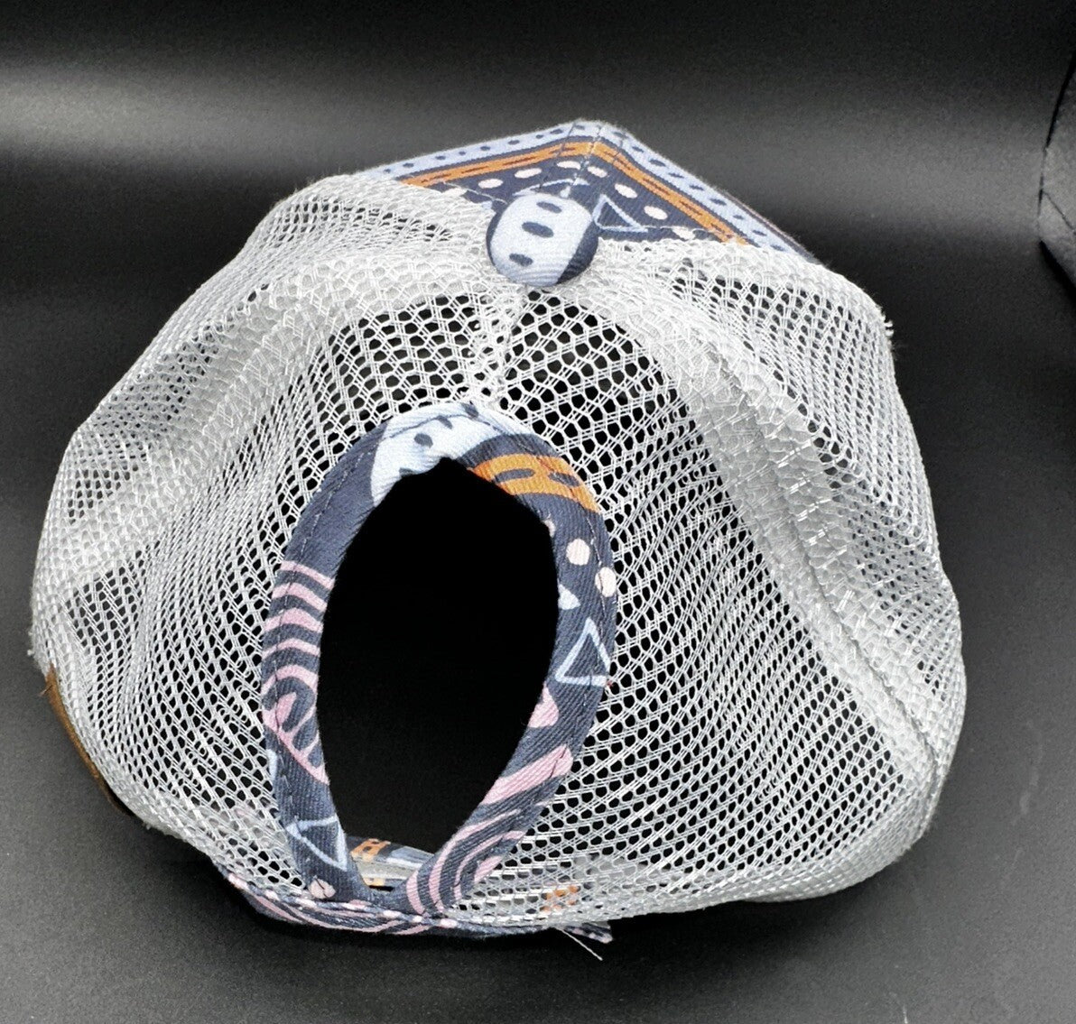 Baseball Hat Adjustable Mesh Distressed With Ponytail Hole Latched Mama Womens