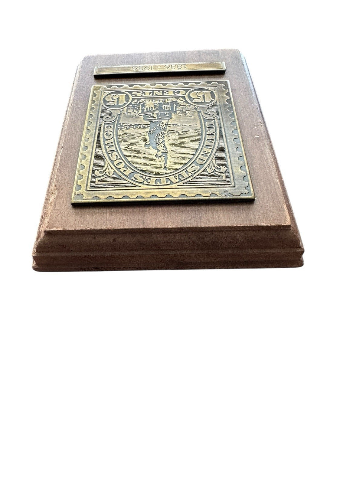 Avon Statue of Liberty 15 Cents Stamp Wood Plaque Wall Decor 1986 Vintage