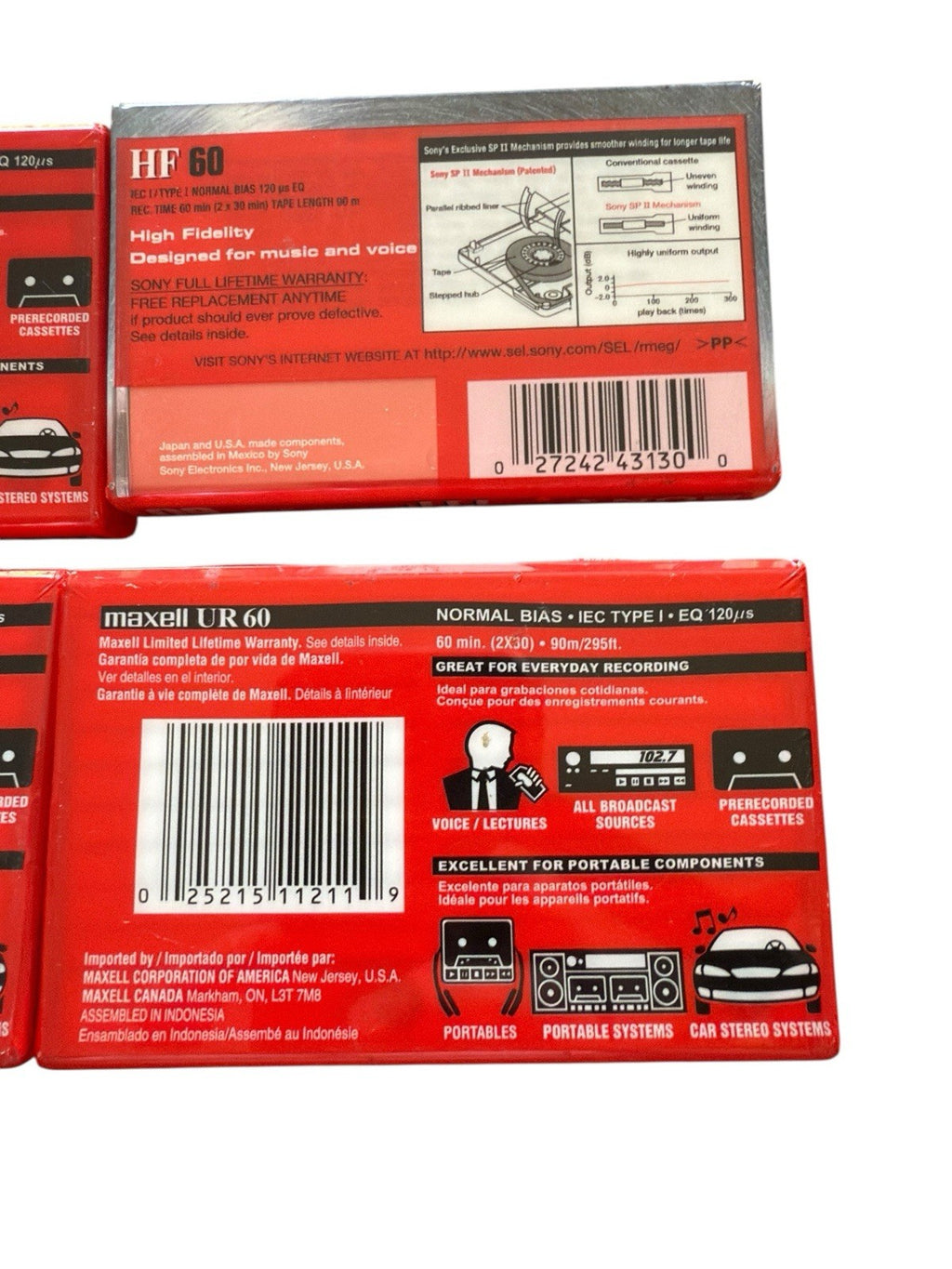 Cassette Maxwell Audio Recording Tapes UR 60 Factory Sealed 4 Piece Lot New