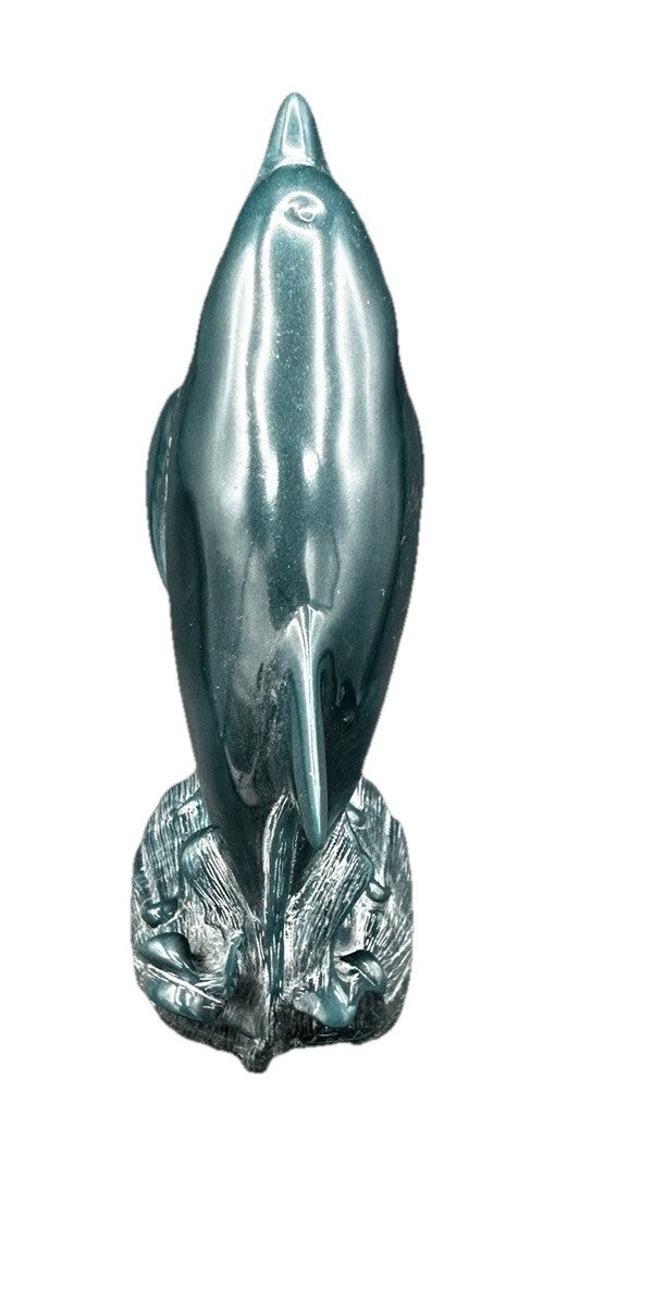 Dolphin Sculpture Cultured G.H. Cook Company Marble Fine Art Sculpture USA