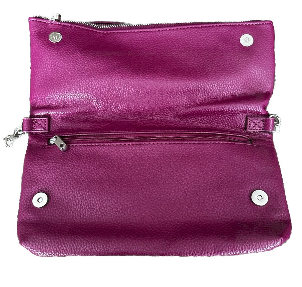 Clutch In Crushed Berry Pebble Preowned Thirty-One Forever Fold Over