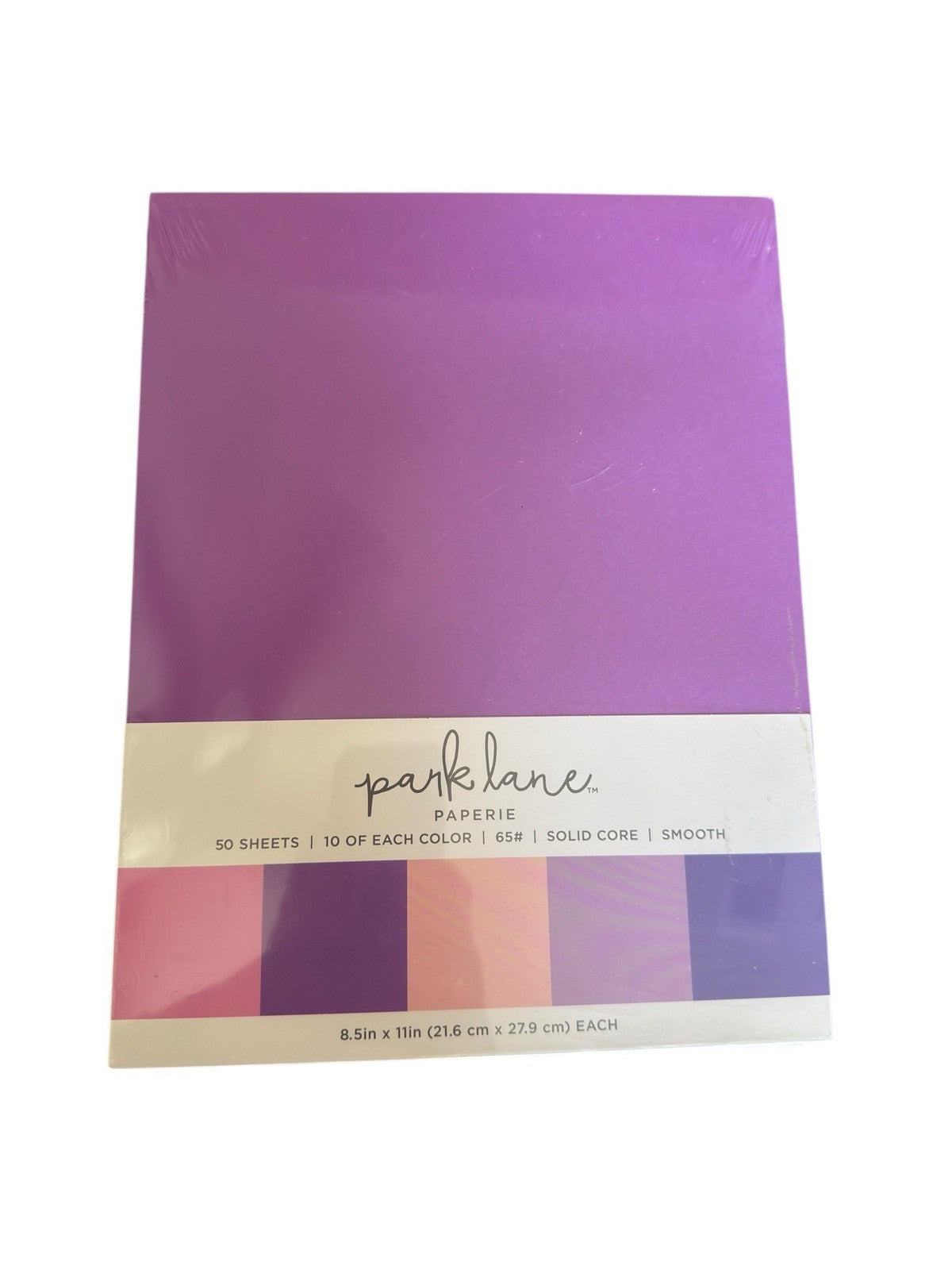 Cardstock 50 Sheet 8.50”x11” Solid Color Smooth Pink, Purple by Park Lane New