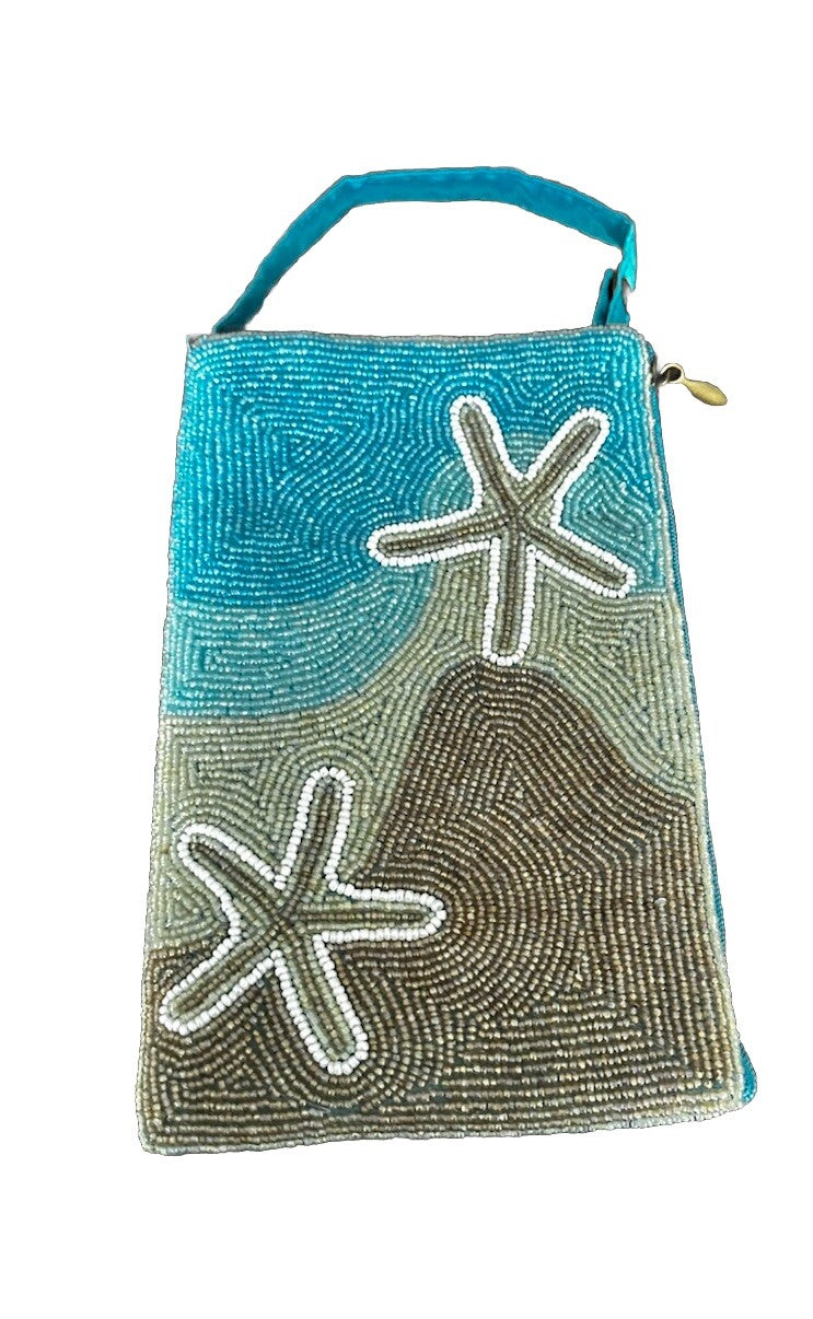 Crossbody Starfish Beach Hand Beaded Bag Bamboo Trading Company