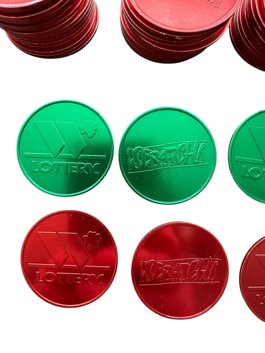 Coin Scratchers Washington State Lottery Lot 160 Red, 6 Green Preowned