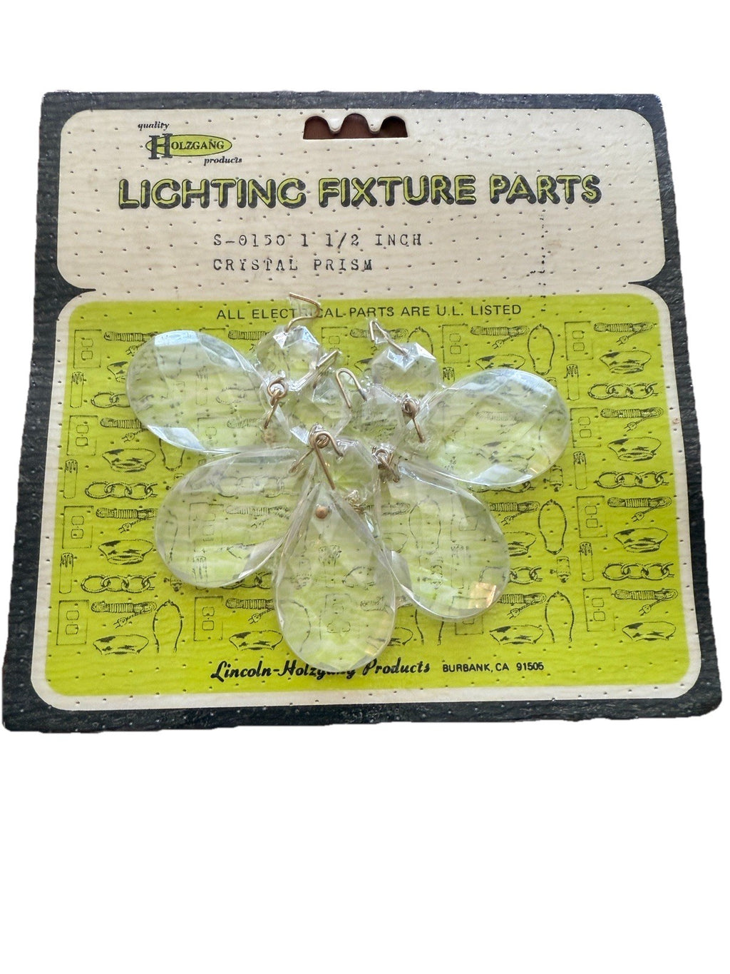 Clear Crystal Prism Lamp Lighting Chandelier Replacement Part 1 1/2" New Vintage