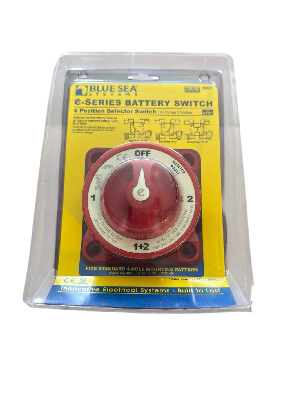 Blue Sea 9002EB-BSS Switch Battery 4 POS W/AFD (FLM- 5) Brand New