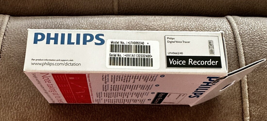 Digital Voice Tracer MP3 Recorder LFH0662/40 New/Tested/Open Box Philips