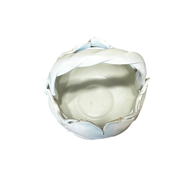 Bowl Butterfly Basket 1982 Fitz Floyd Art Nouveau Matte Ivory Porcelain Vintage