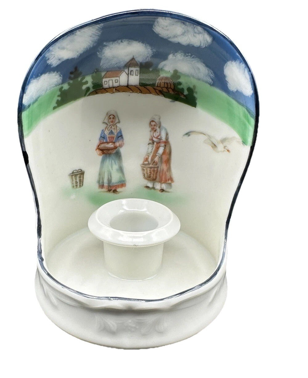 Candle Stick/Holder Bayreuth Porcelain Shielded Hand Painted Royal Vintage