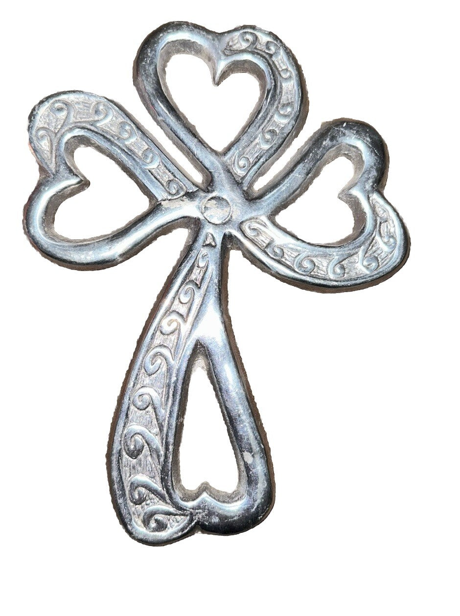 Cross Christian Ornate Mexico 8” Brinson & Collins Aluminum Silver Colored