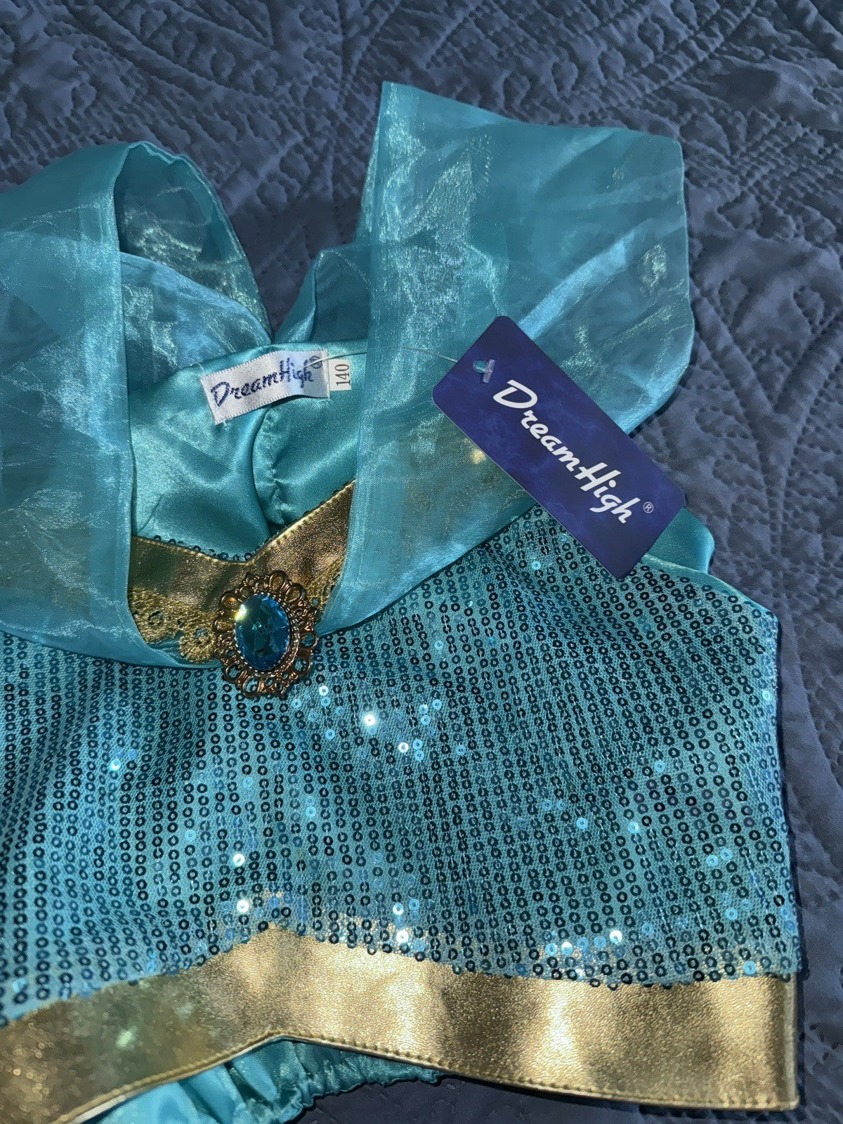 Disney Aladdin Princess Jasmine Costume 7-8 Blue Top And Bottom