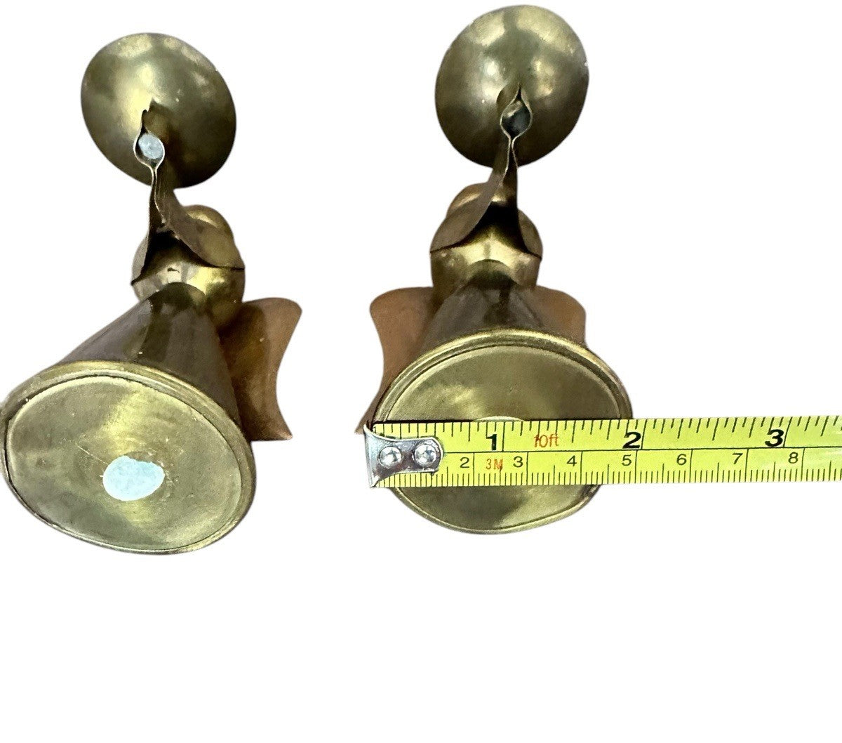 Candle Holder 4.5” Hong Kong Metal Copper Brass Angel Vintage