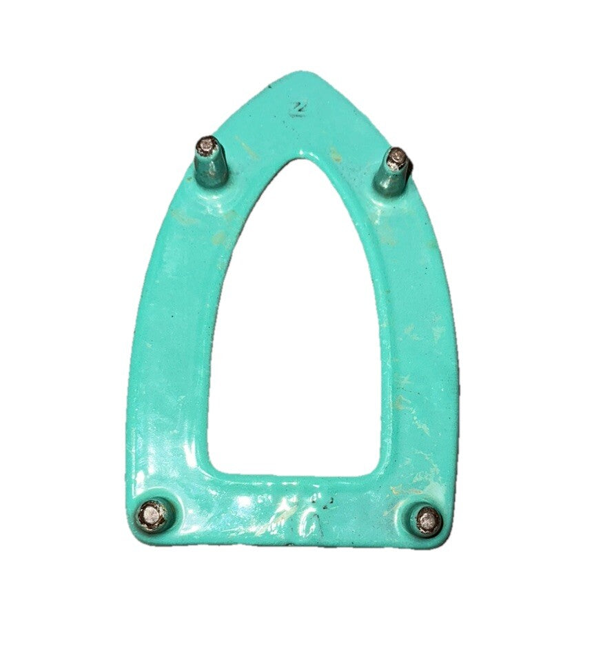 Antique Iron Stand Marked 2 From 1920/30’s Green Enameled Cast Iron Flat