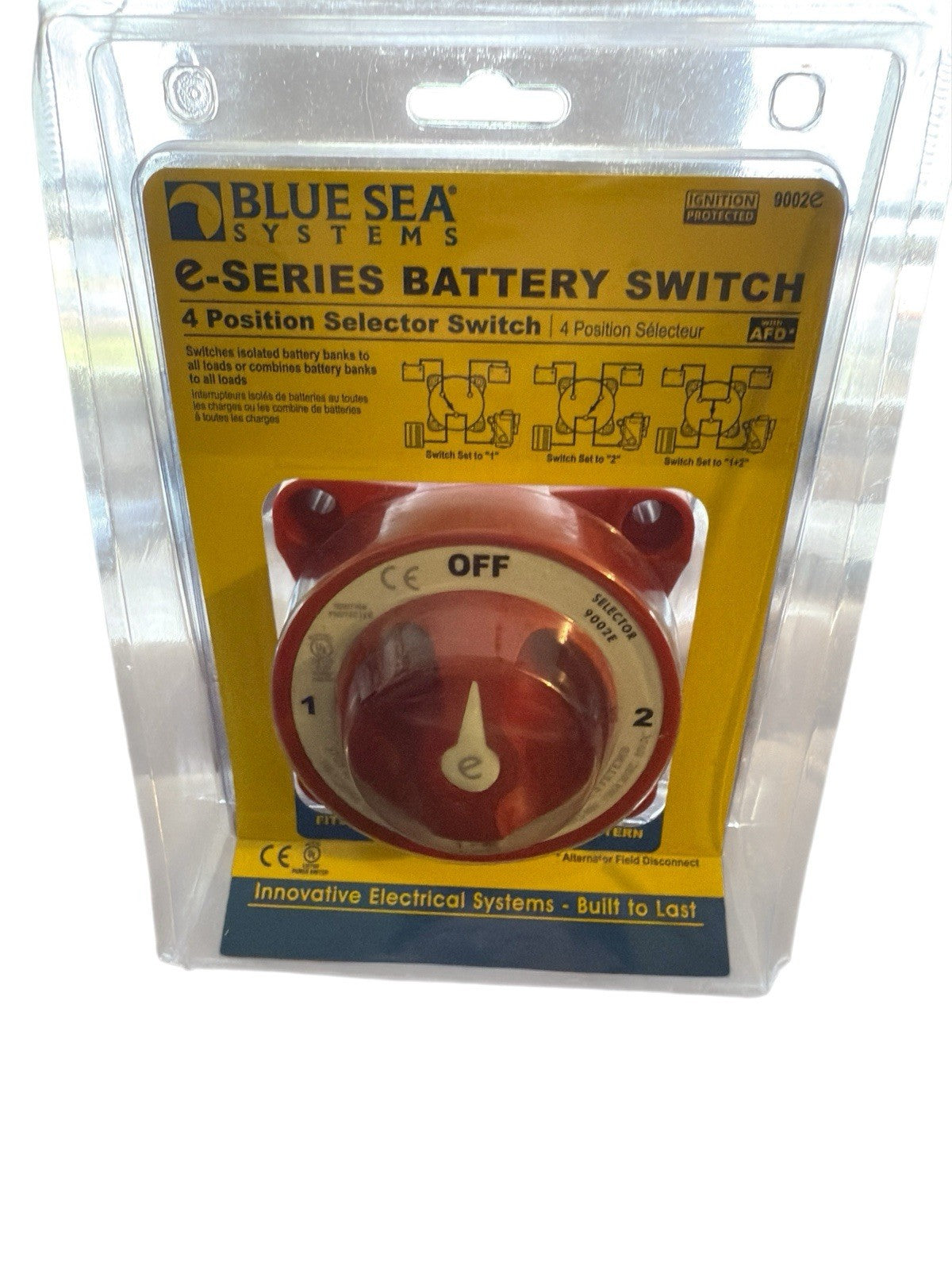 Blue Sea 9002EB-BSS Switch Battery 4 POS W/AFD (FLM- 5) Brand New