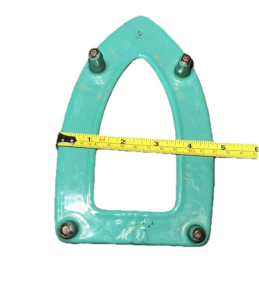 Antique Iron Stand Marked 2 From 1920/30’s Green Enameled Cast Iron Flat
