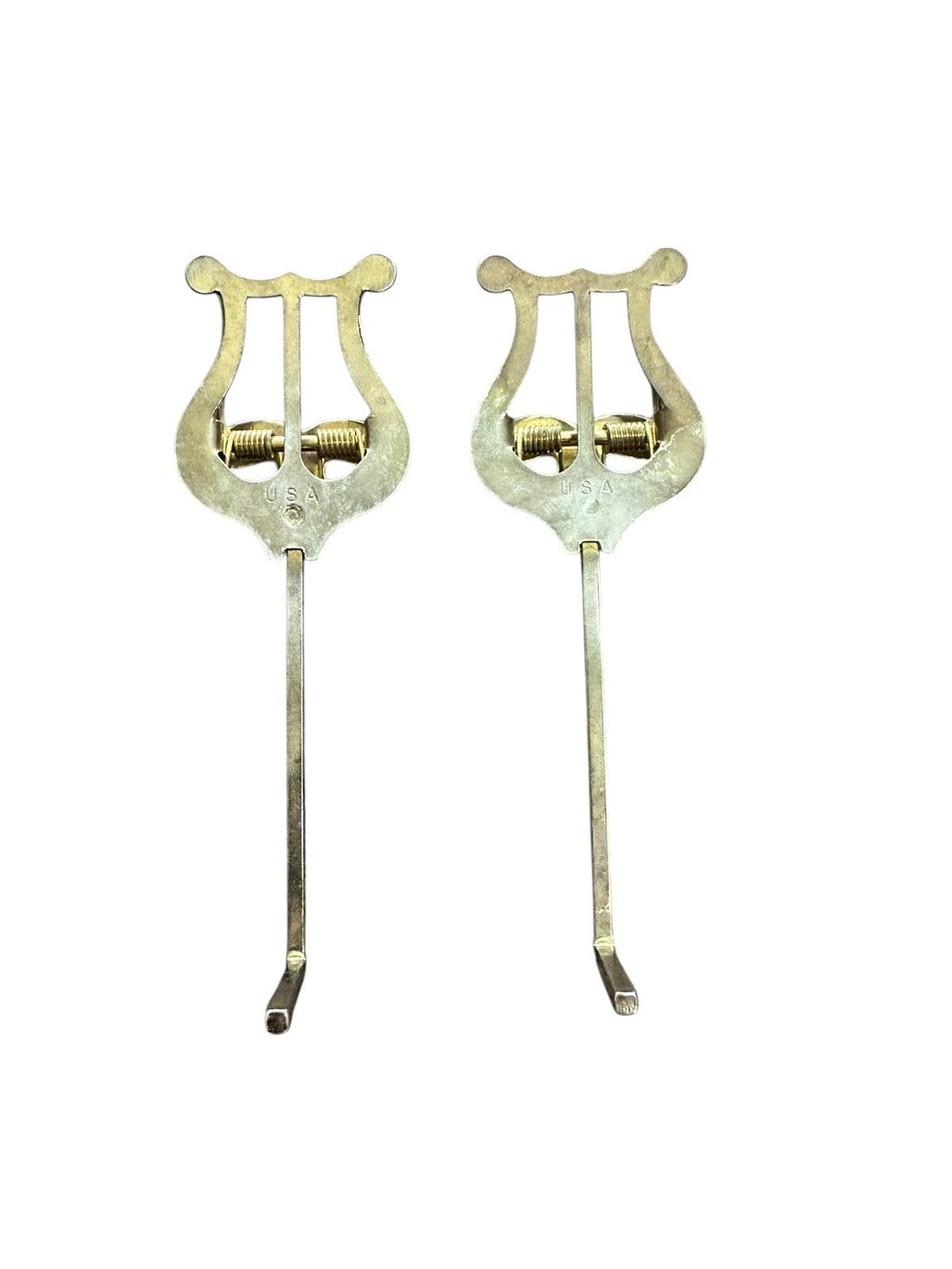 Clips Curved Shank Trumpet Music Sheet Brass (2) Vintage