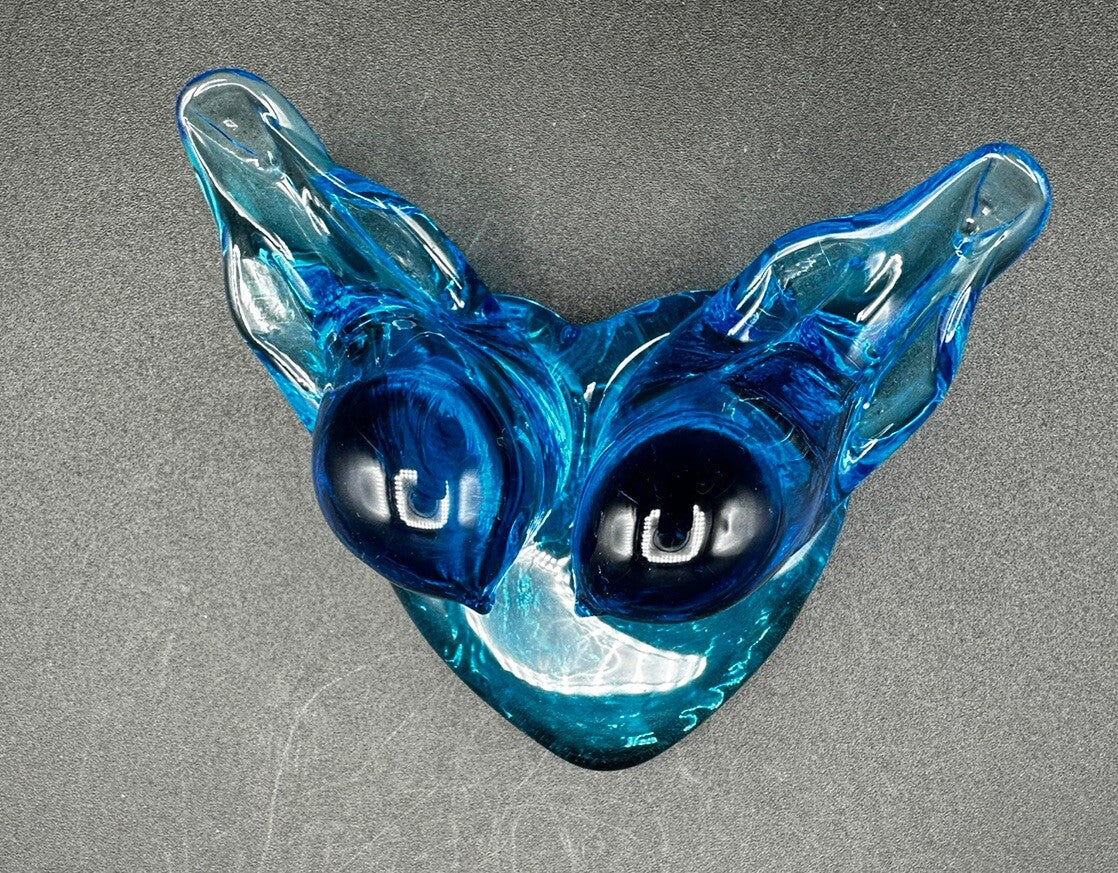 Bluebirds Of Happiness Heart Pair Glass Figurine Blue/Leonard 1988 Vintage