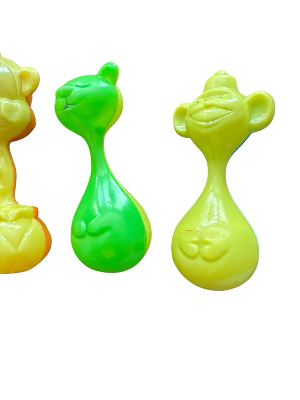 Baby Rattles Clown Monkey Duck Bear 4 Piece Lot Vintage