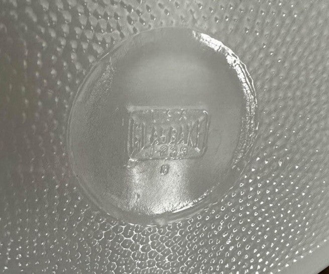 Casserole Split Dish White Blue Pinwheel J-239 Glasbake Oval Divided Vintage