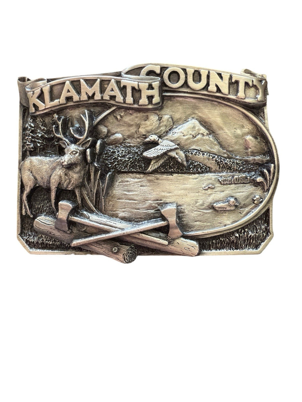 Belt Buckle Siskiyou Buckle 1983 Bergamot Brass Works Klamath County Deer New