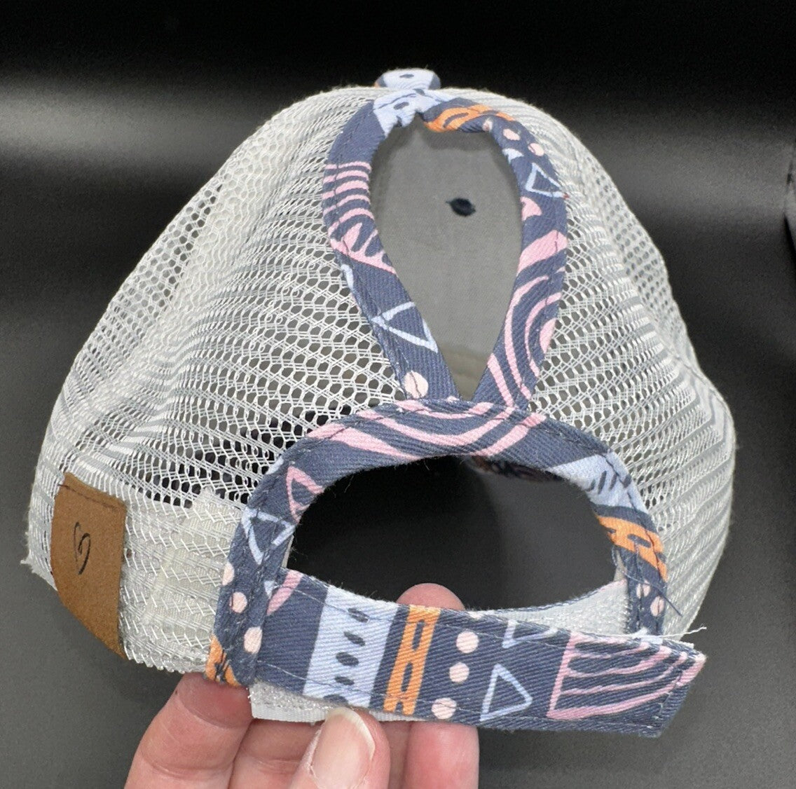 Baseball Hat Adjustable Mesh Distressed With Ponytail Hole Latched Mama Womens