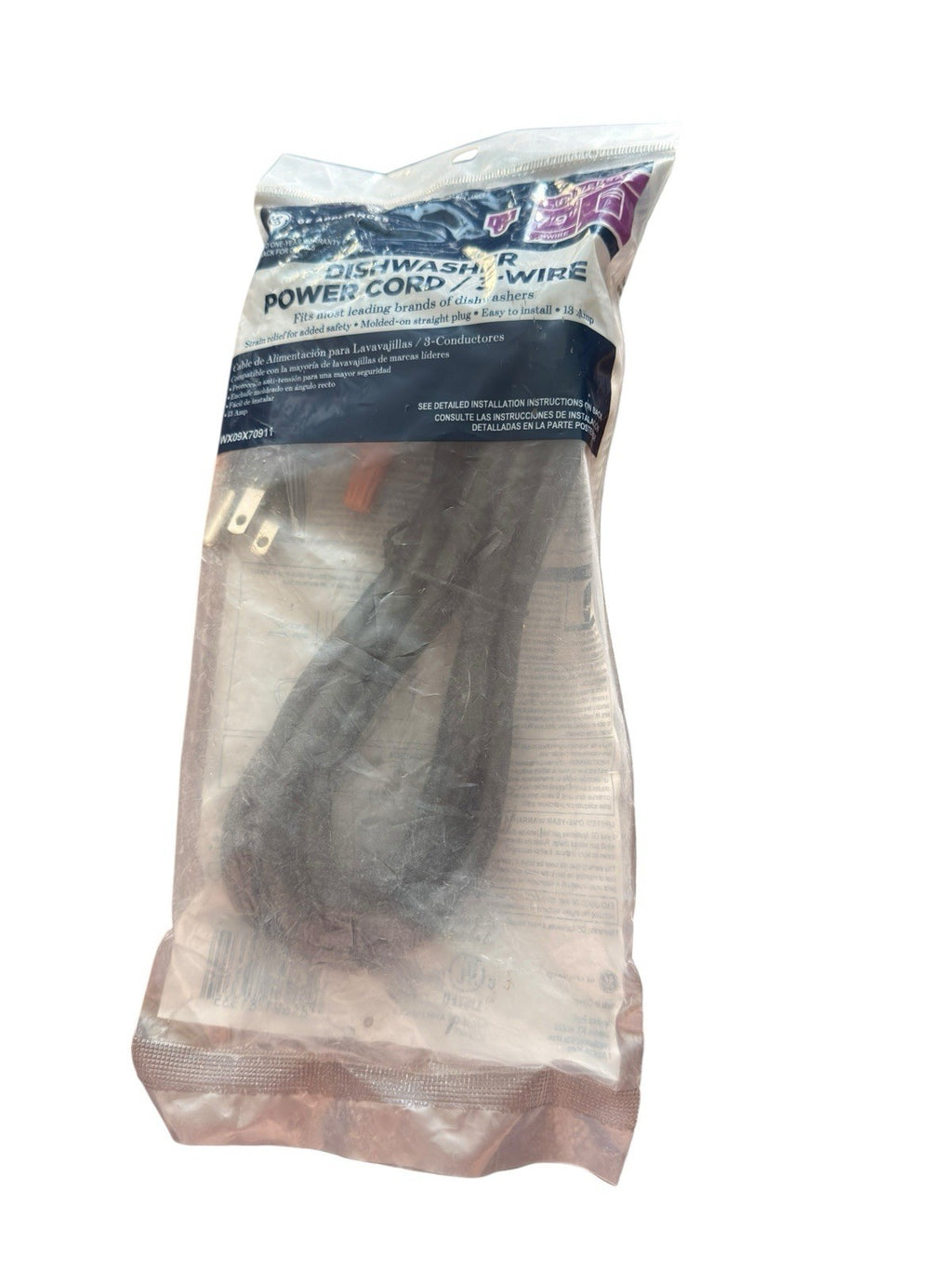 Dishwasher Power Cord 7 Ft x 9" WX09X70911 GE Universal New