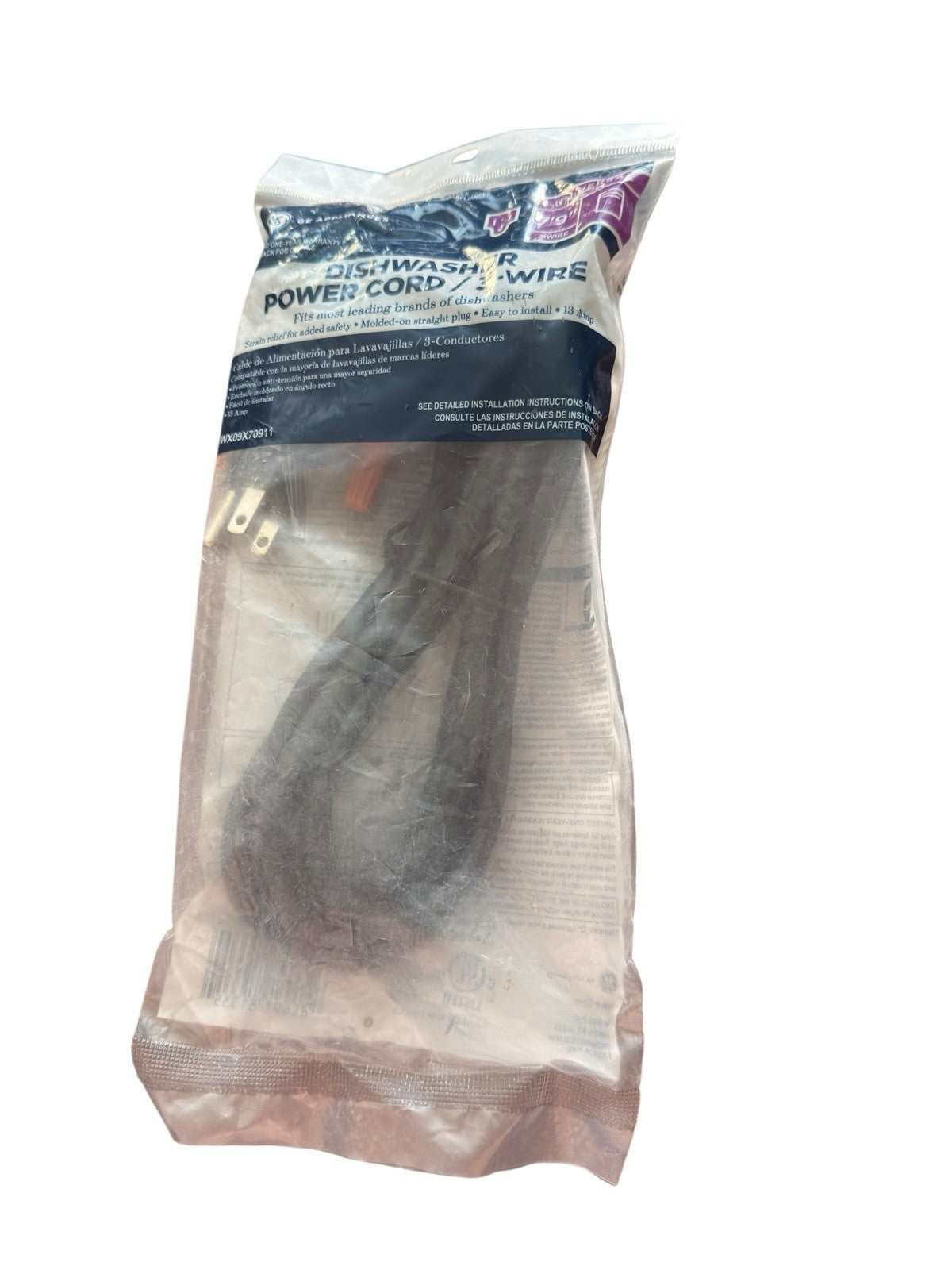 Dishwasher Power Cord 7 Ft x 9" WX09X70911 GE Universal New