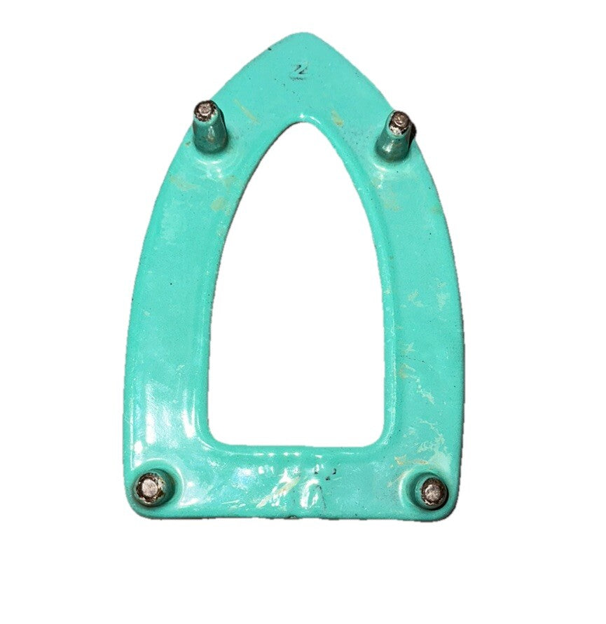 Antique Iron Stand Marked 2 From 1920/30’s Green Enameled Cast Iron Flat