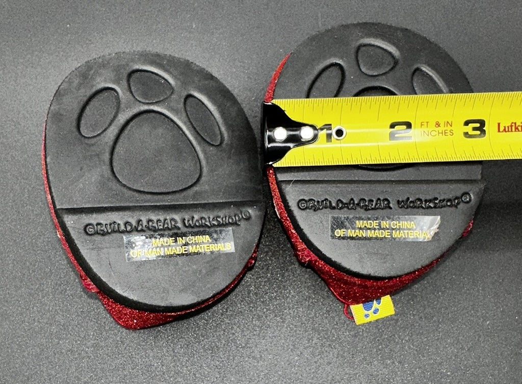 Build-A-Bear Red Glitter Dress Shoes Preowned