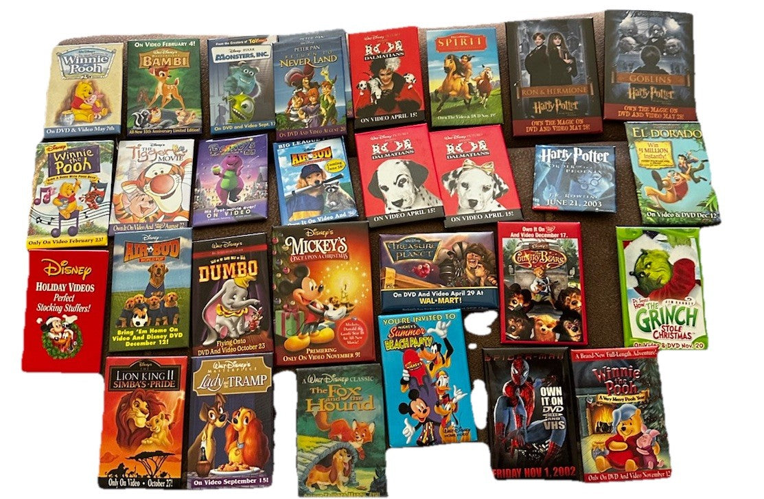 Buttons Of Disney Pinback Home Video Announcements. Preowned (52)