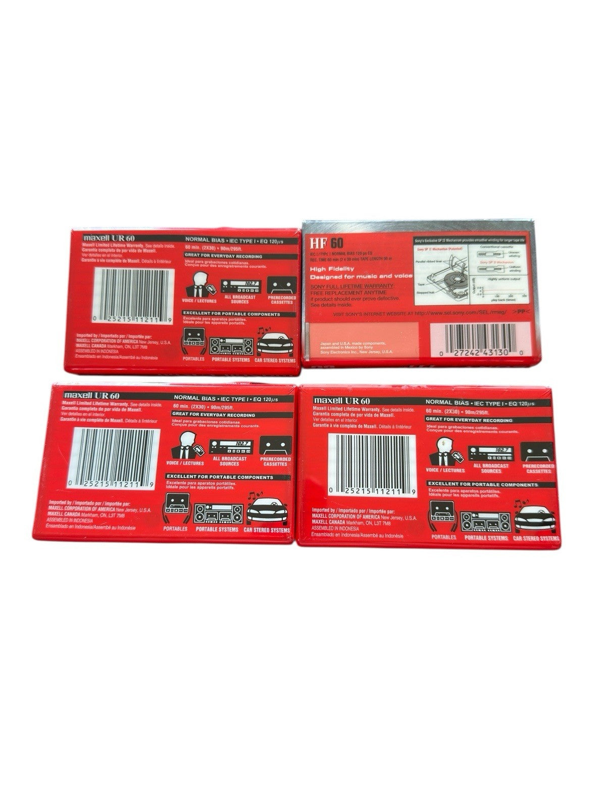 Cassette Maxwell Audio Recording Tapes UR 60 Factory Sealed 4 Piece Lot New