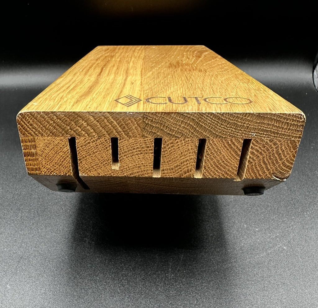 Cutco Space Saver Knife Block 5-Slot Wood Honey Oak Foldable Metal Bar