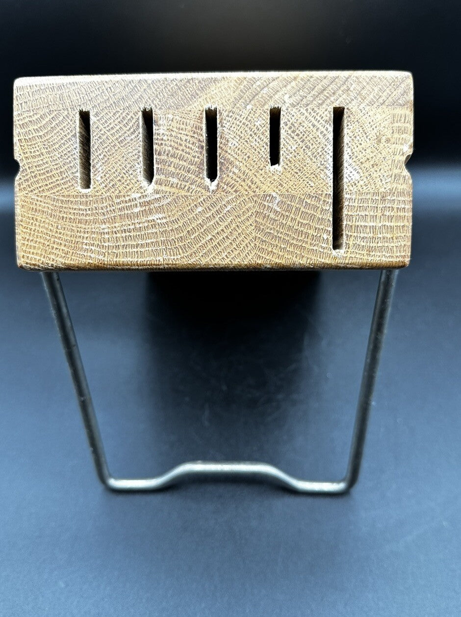 Cutco Space Saver Knife Block 5-Slot Wood Honey Oak Foldable Metal Bar