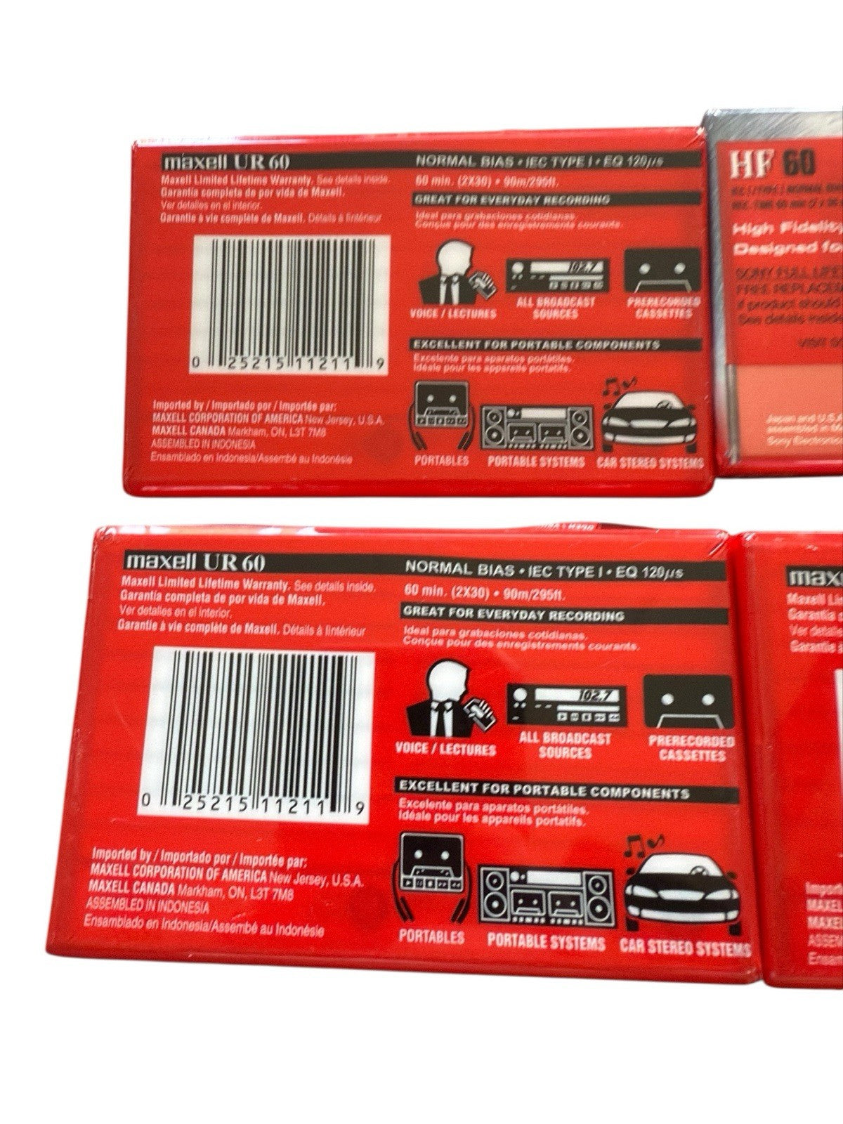 Cassette Maxwell Audio Recording Tapes UR 60 Factory Sealed 4 Piece Lot New