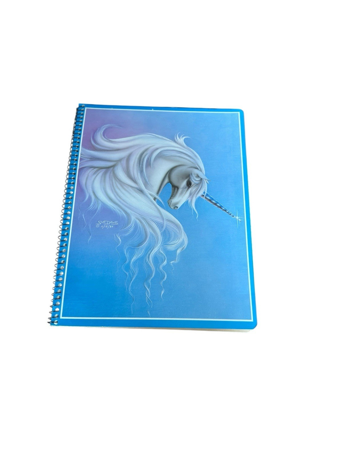(2)1980s Vintage Mead Fantasy Spiral Notebook Unicorn Stationery