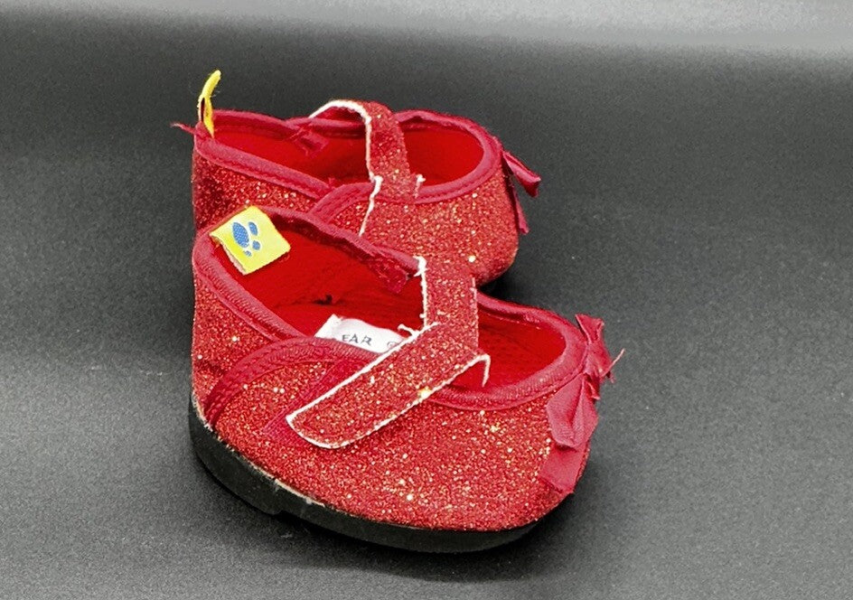 Build-A-Bear Red Glitter Dress Shoes Preowned