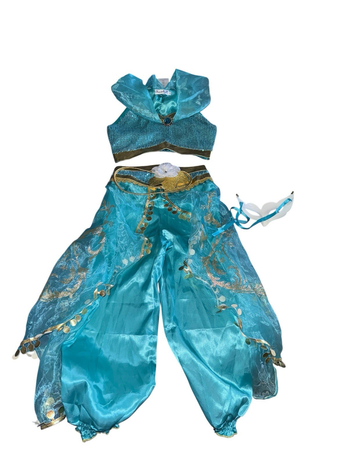 Disney Aladdin Princess Jasmine Costume 7-8 Blue Top And Bottom