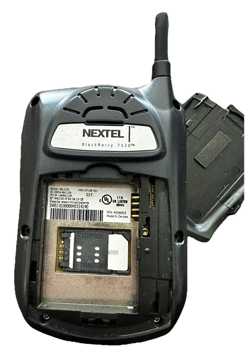 Cell Phones BlackBerry Nextel 7520 w Base/With Charger No Adapter (2)