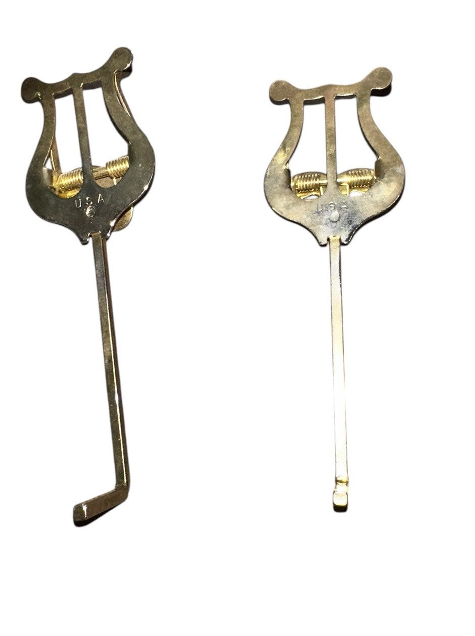 Clips Curved Shank Trumpet Music Sheet Brass (2) Vintage