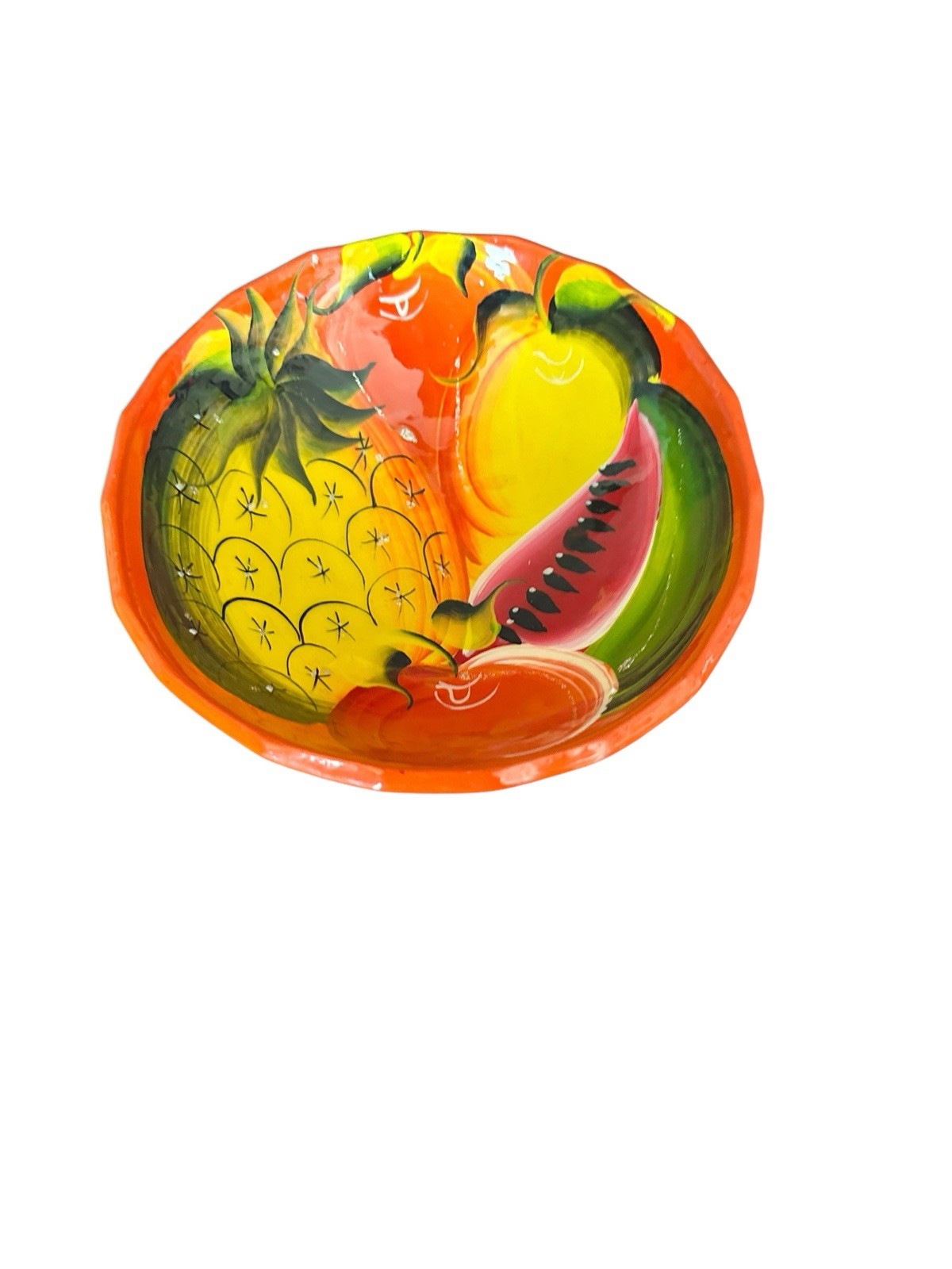 Bowl Fruit 3 Footed Hand Painted Pottery New Vintage