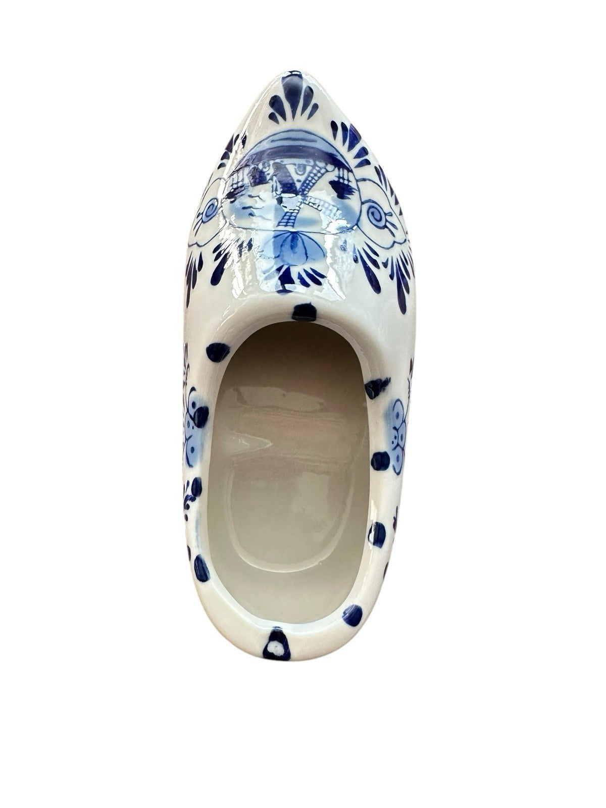 Ashtray Hand Painted 6” Blue And White Windmill Delft Pottery Shoe Planter, Vtg