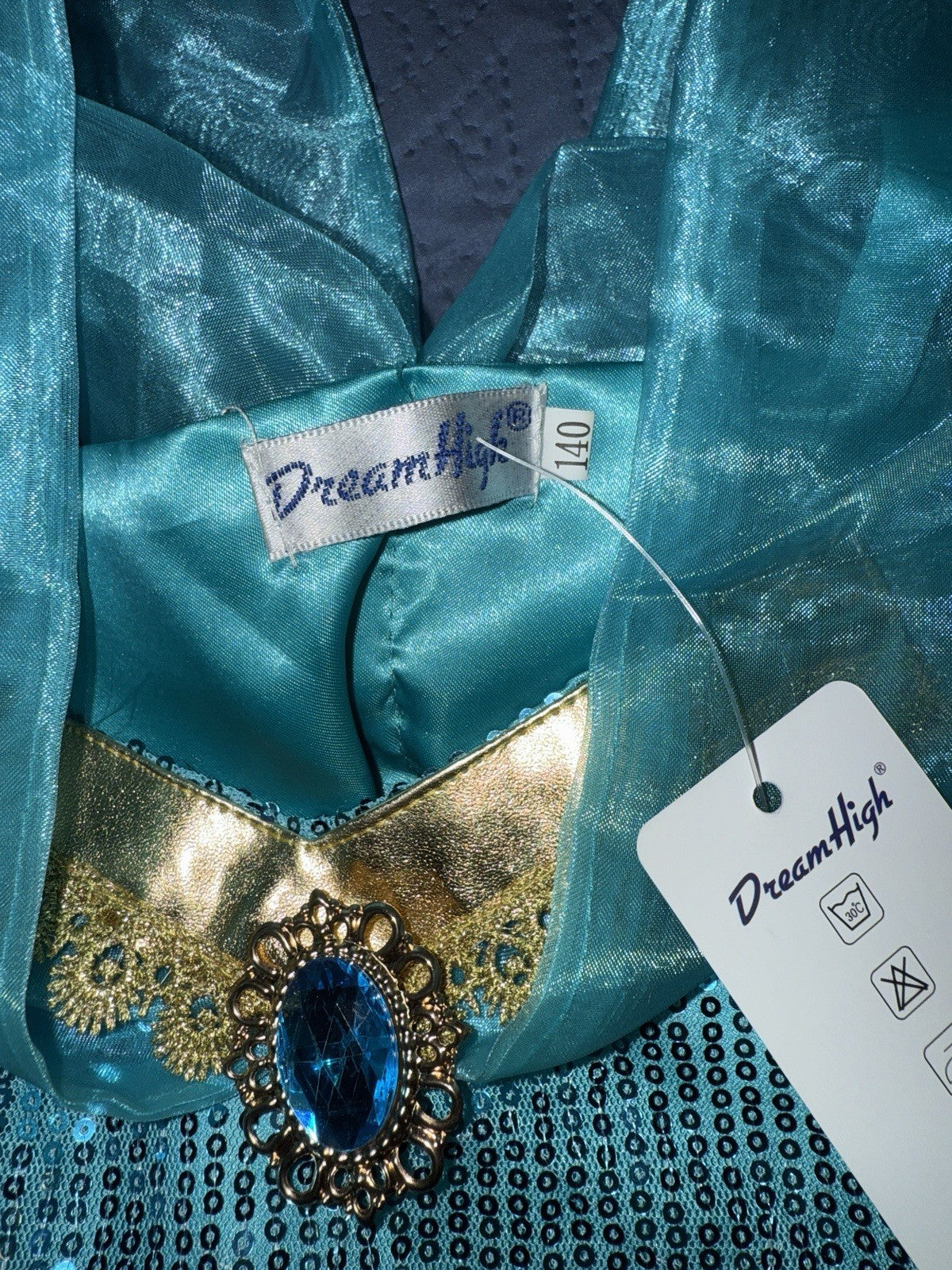 Disney Aladdin Princess Jasmine Costume 7-8 Blue Top And Bottom