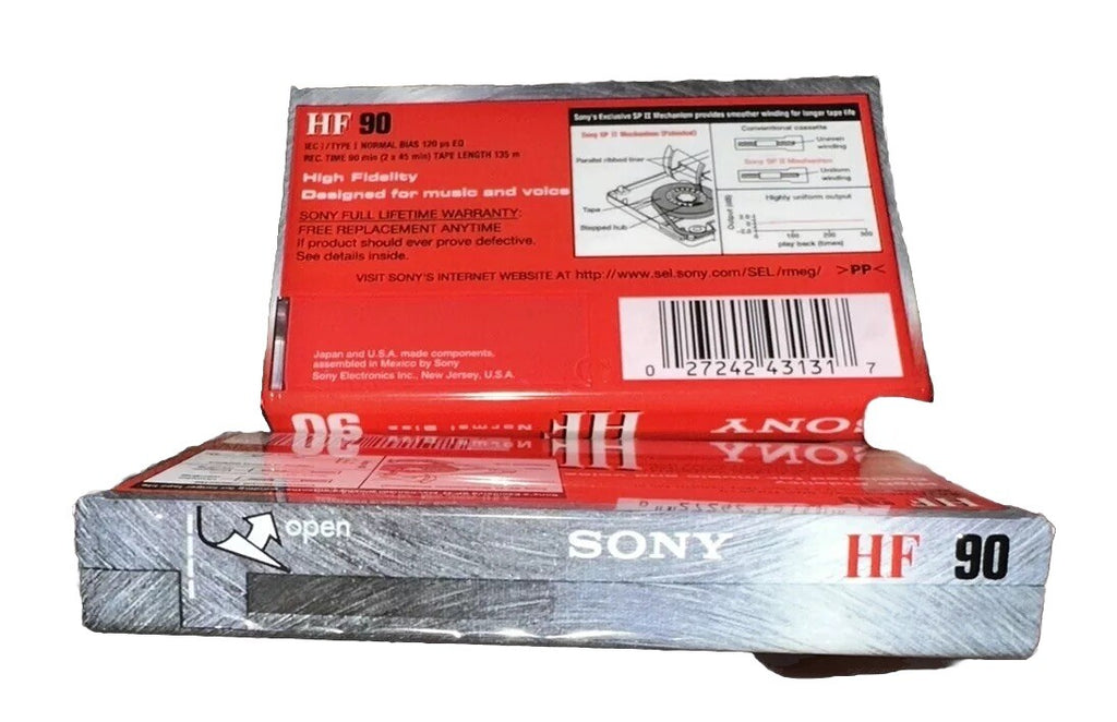 Cassettes 90 minutes Recordable (2) Sealed Sony HF Sealed Blank Audio New